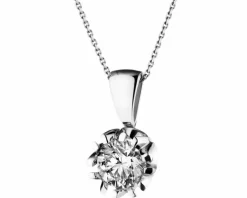 Zawieszka z białego złota z brylantem - SI1/H - 1,00 ct - próba 750