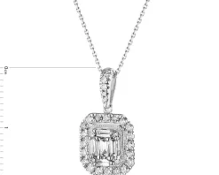 Zawieszka z białego złota z diamentami - 0,35 ct - próba 585