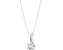 Zawieszka z białego złota z brylantem - 0,10 ct - próba 585