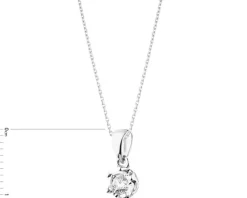 Zawieszka z białego złota z brylantem - 0,10 ct - próba 585
