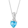 Zawieszka z białego złota z diamentem i topazem - serce - próba 375