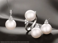 Zawieszka z białego złota z brylantami i perłą South Sea - próba 585