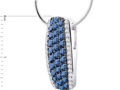 Zawieszka z białego złota z brylantami i szafirami - próba 585