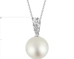 Zawieszka z białego złota z brylantami i perłą South Sea - próba 750