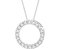 Zawieszka z białego złota z brylantami laboratoryjnymi - koło - 0,32 ct - próba 585