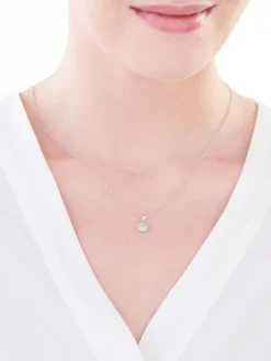 Zawieszka z białego złota z diamentami - 0,11 ct - próba 585