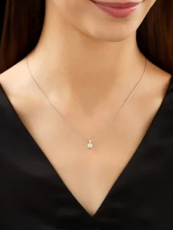 Zawieszka z białego złota z diamentem - 0,50 ct - próba 585