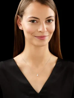 Zawieszka z białego złota z diamentem - 0,50 ct - próba 585