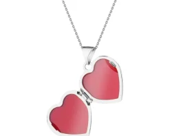 Zawieszka z białego złota z diamentem - puzderko - serce - 0,005 ct - próba 585