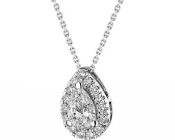 Zawieszka z białego złota z diamentami - 0,56 ct - próba 750