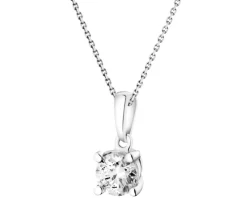 Zawieszka z białego złota z brylantem laboratoryjnym - 0,25 ct - próba 585