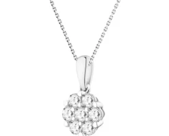 Zawieszka z białego złota z brylantami laboratoryjnymi - 0,35 ct - próba 585