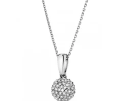 Zawieszka z białego złota z diamentami - 0,09 ct - próba 585