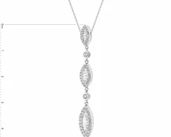 Zawieszka z białego złota z diamentami - 0,44 ct - próba 585