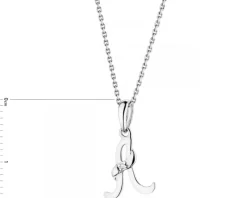 Zawieszka z białego złota z diamentem - litera A - 0,004 ct - próba 585