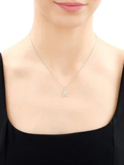 Zawieszka z białego złota z diamentem - litera A - 0,004 ct - próba 585