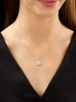 Zawieszka z białego złota z diamentami - 0,72 ct - próba 585