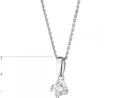 Zawieszka z białego złota z brylantem - 0,24 ct - próba 585
