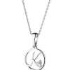 Zawieszka z białego złota z diamentem - litera K - 0,003 ct - próba 585