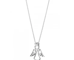 Zawieszka z białego złota z diamentem - aniołek - 0,003 ct - próba 585