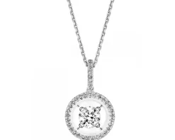 Zawieszka z białego złota z diamentami - 0,28 ct - próba 585