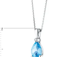 Zawieszka z białego złota z diamentem i topazem - próba 375