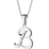 Zawieszka z białego złota z diamentem - litera B - 0,003 ct - próba 585