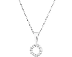 Zawieszka z białego złota z diamentami - koło - 0,02 ct - próba 375
