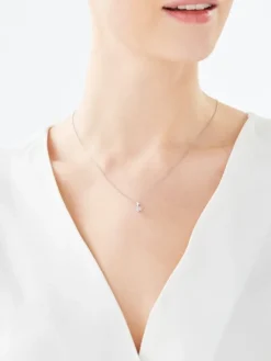 Zawieszka z białego złota z diamentem - gwiazda - 0,005 ct - próba 585