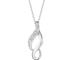 Zawieszka z białego złota z diamentem - 0,005 ct - próba 585