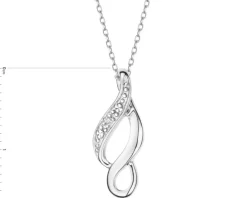 Zawieszka z białego złota z diamentem - 0,005 ct - próba 585