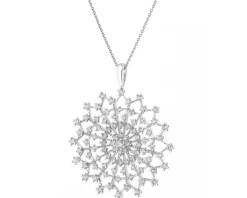 Zawieszka z białego złota z brylantami - rozeta - 0,70 ct - próba 585