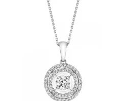 Zawieszka z białego złota z diamentami - 0,25 ct - próba 585