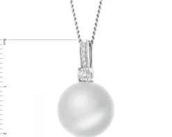 Zawieszka z białego złota z brylantami i perłą South Sea - próba 585