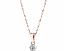 Zawieszka z różowego i białego złota z diamentem - 0,003 ct - próba 375