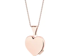 Zawieszka z różowego złota z diamentem - puzderko - serce - 0,005 ct - próba 375