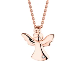 Zawieszka z różowego złota z diamentem – aniołek - 0,002 ct - próba 585