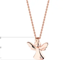 Zawieszka z różowego złota z diamentem – aniołek - 0,002 ct - próba 585
