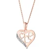 Zawieszka z różowego złota z diamentem – serca - 0,002 ct - próba 585