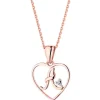 Zawieszka z różowego złota z diamentem - litera A, serce - 0,005 ct - próba 375