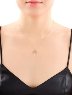 Zawieszka z różowego złota z diamentami - drzewko - 0,01 ct - próba 375