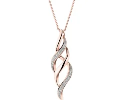 Zawieszka z różowego złota z diamentami - 0,07 ct - próba 585