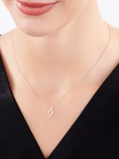 Zawieszka z różowego złota z diamentem - 0,005 ct - próba 375