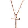 Zawieszka z różowego złota z diamentem - krzyż - 0,003 ct - próba 585