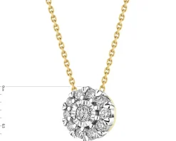 Zawieszka z żółtego i białego złota z brylantami - 0,20 ct - próba 585