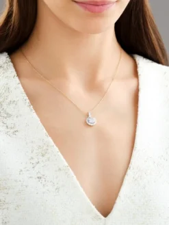 Zawieszka z żółtego i białego złota z brylantami - 1,02 ct - próba 585