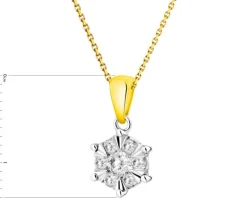 Zawieszka z żółtego i białego złota z brylantami - 0,25 ct - próba 585