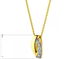 Zawieszka z żółtego złota z brylantem - 0,01 ct - próba 585