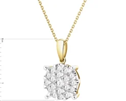 Zawieszka z żółtego złota z brylantami - 0,35 ct - próba 585