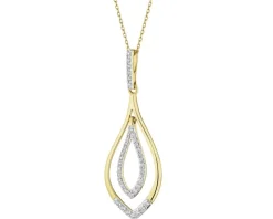 Zawieszka z żółtego złota z brylantami - 0,25 ct - próba 585